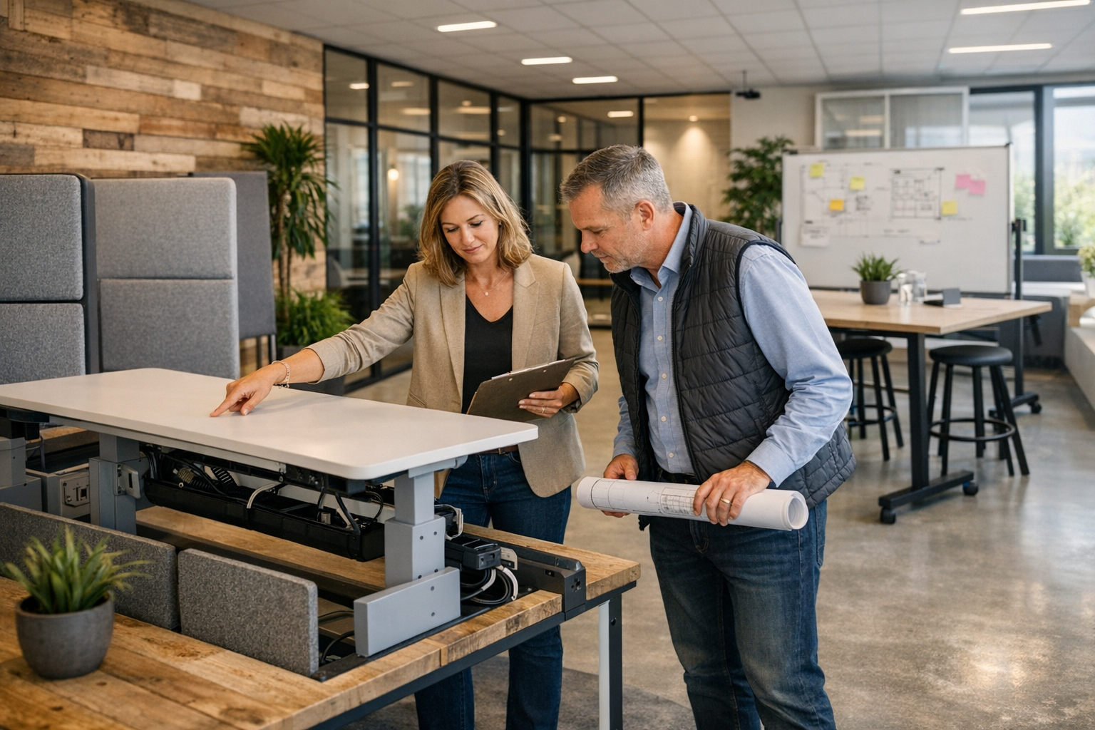 Moderne kantoorruimte met flexibele werkplekken