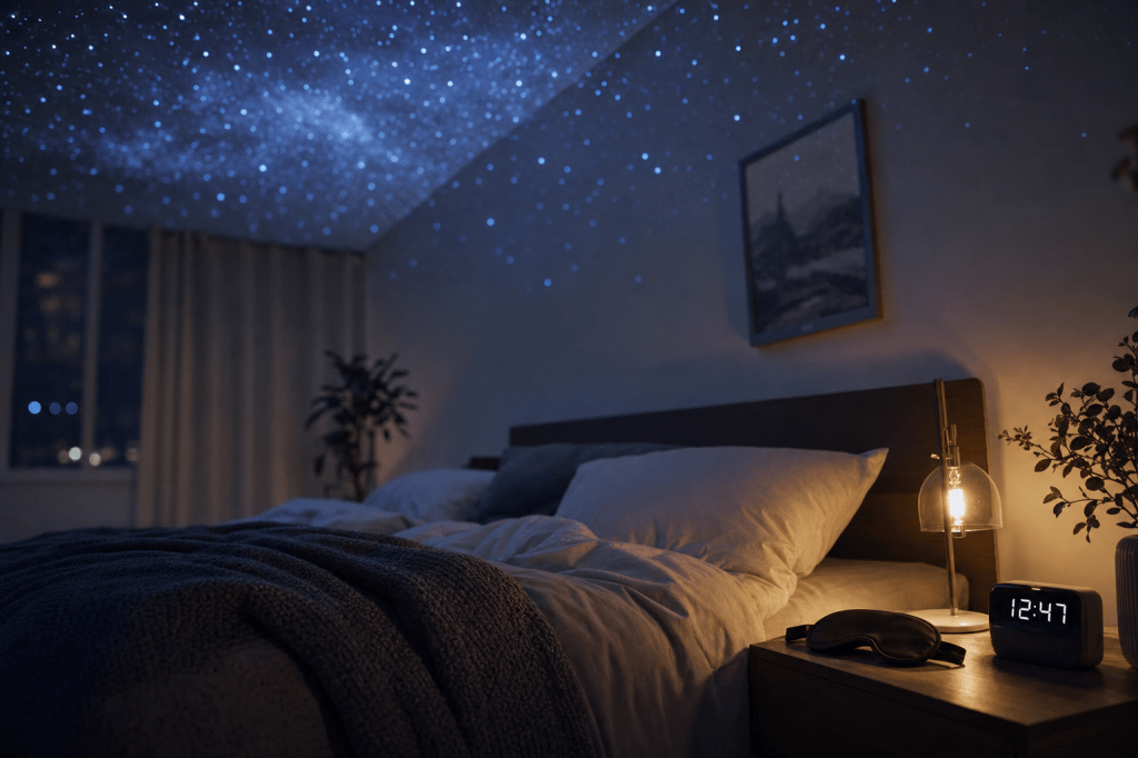 Hoe creëer je een realistische sterrenhemel in de slaapkamer met verlichting of een projector zonder dat het je nachtrust verstoort?