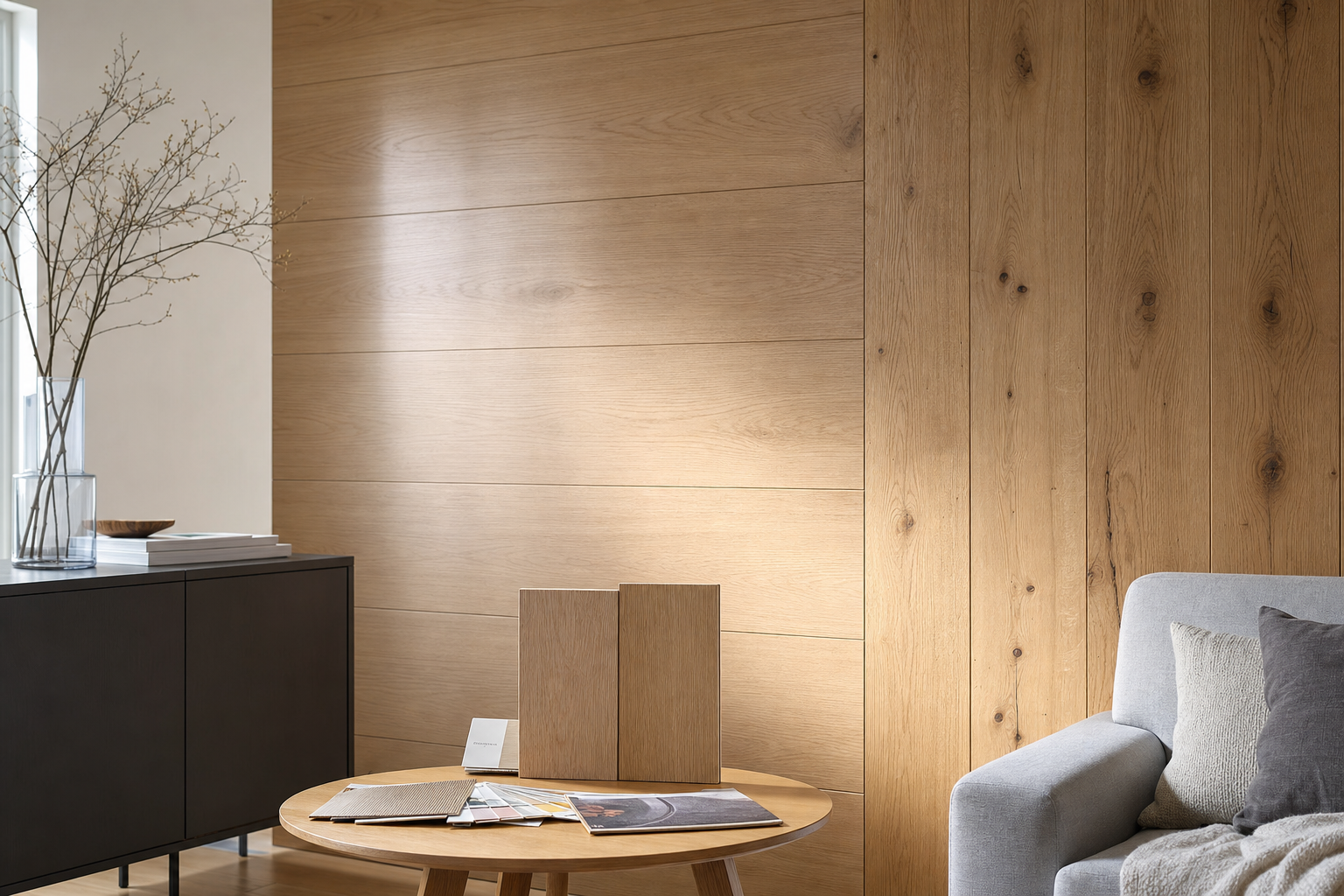 Wandpaneel houtlook vergelijking met echt hout