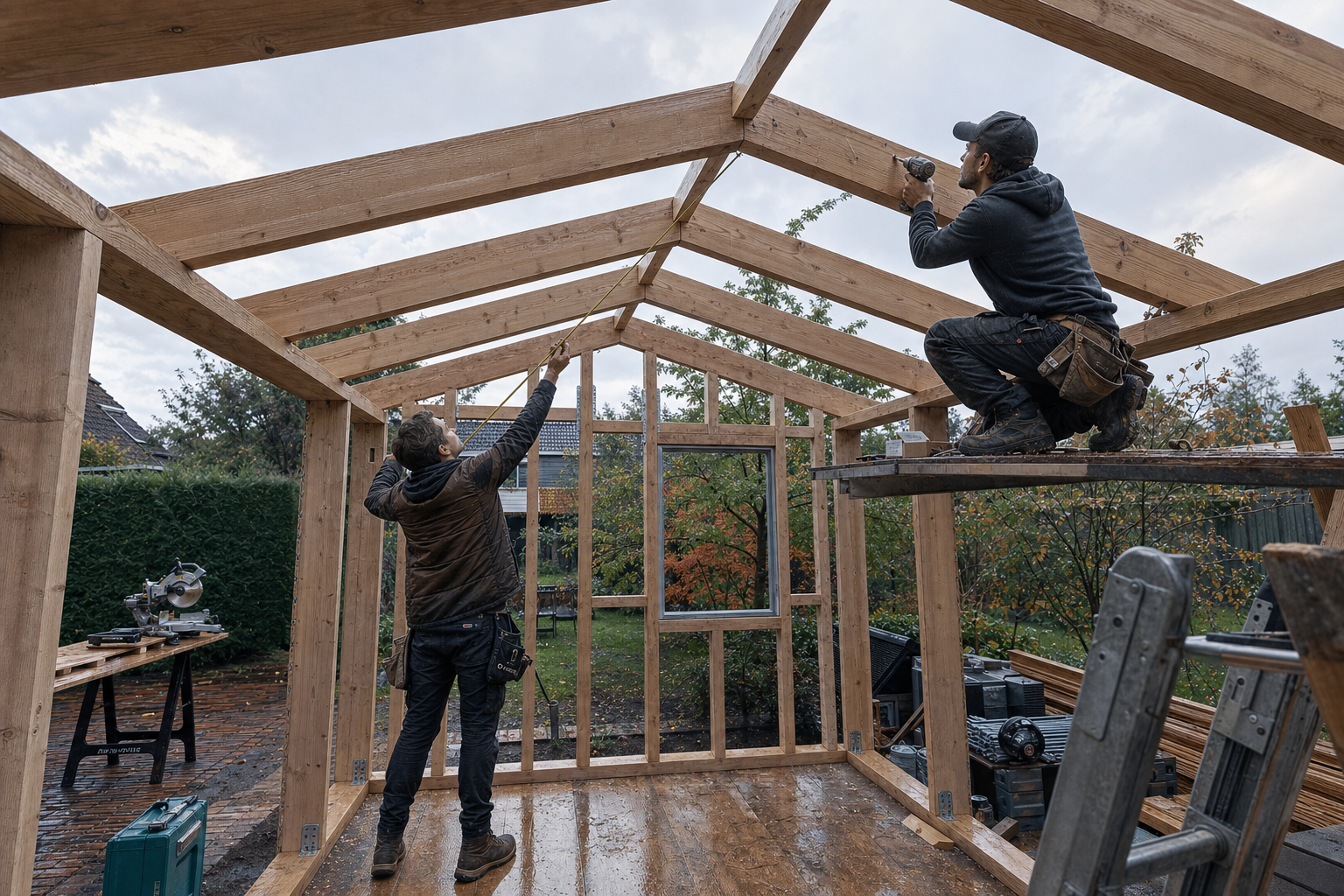 Stap voor stap montage houten schuur wanden en dak